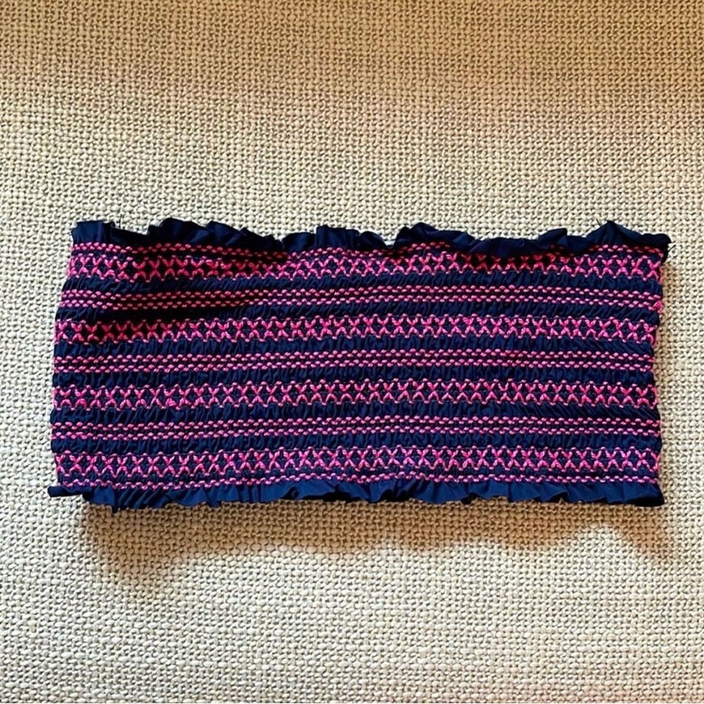 L*Space Pink and Navy Bikini Top 🌸☀️